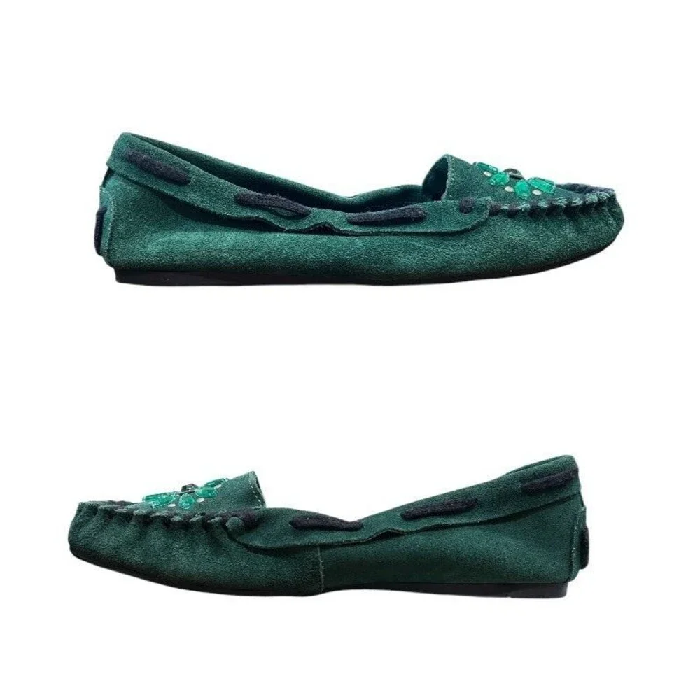 Rampage green suede